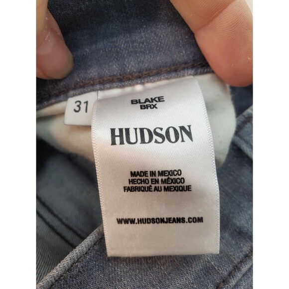 NWT- 31 Hudson Blake Light Wash Black Jeans Distressed - Picture 6 of 6